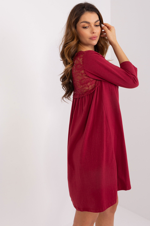 Naiste bordoopunane pitsiga kleit...