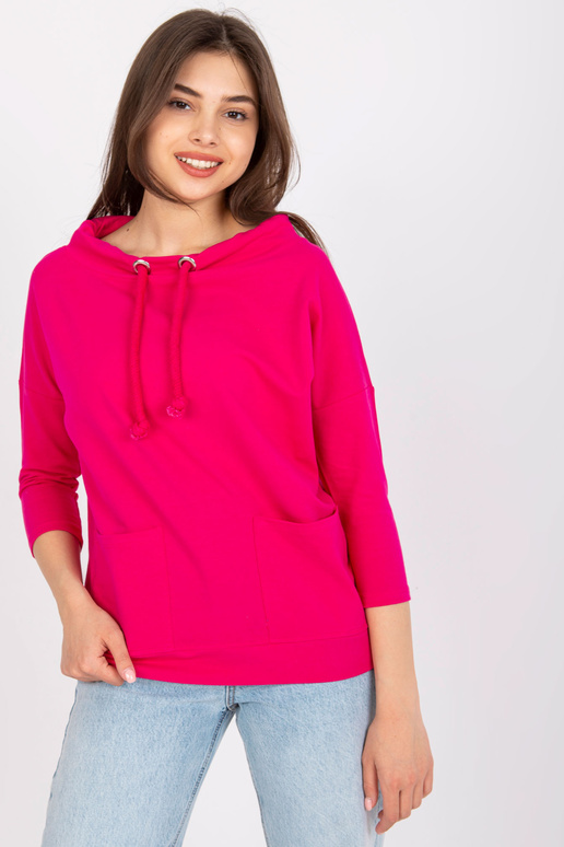 Fuksiapuuvillane taskutega pluus...