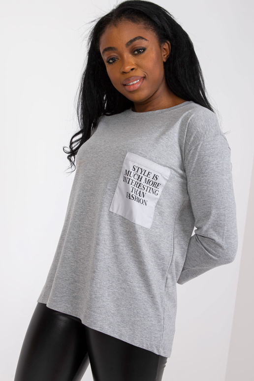 Hall melanž vabaaja puuvillane pluus