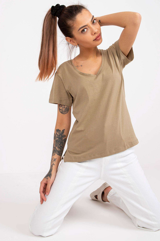 Tumebeež puuvillane t-särk naistele...