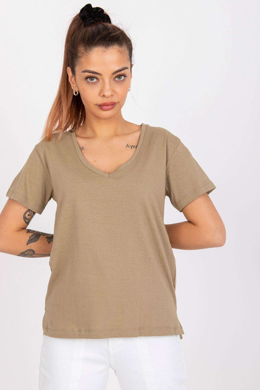 Tumebeež puuvillane t-särk naistele...