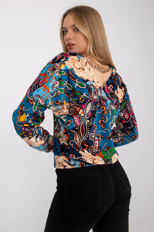 Sinine Nicola trükistega pluus