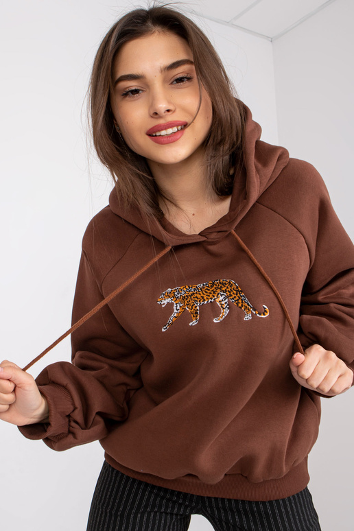 Pruun tikandiga dressipluus Peggy