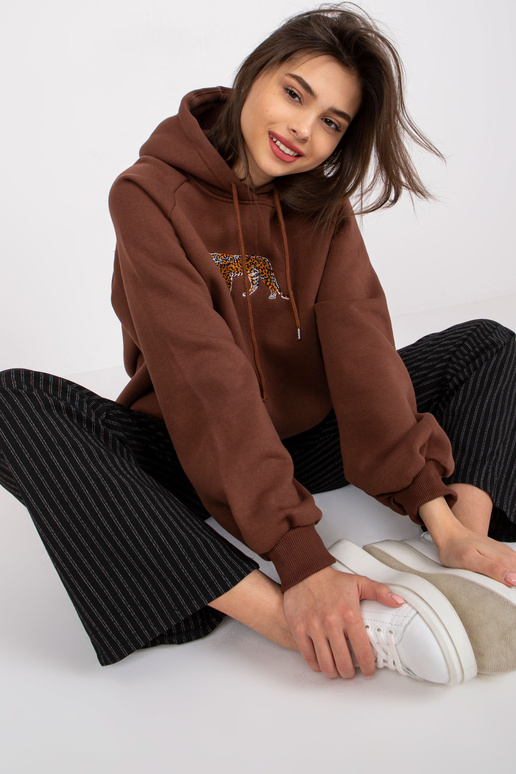 Pruun tikandiga dressipluus Peggy