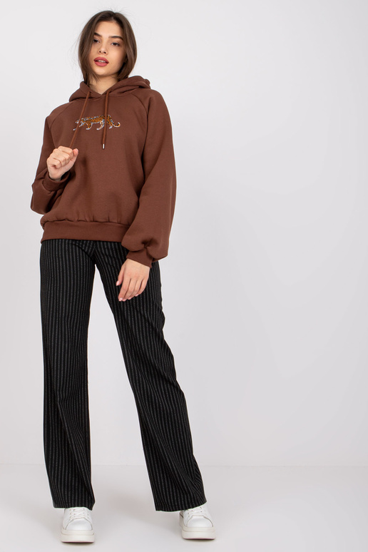 Pruun tikandiga dressipluus Peggy