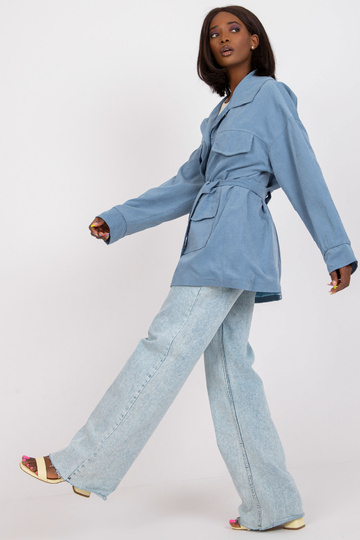 Sinine lühike vööga mantel 2