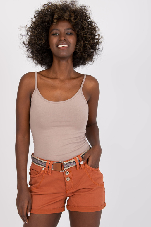 Pruunid vabaaja lühikesed püksid vööga