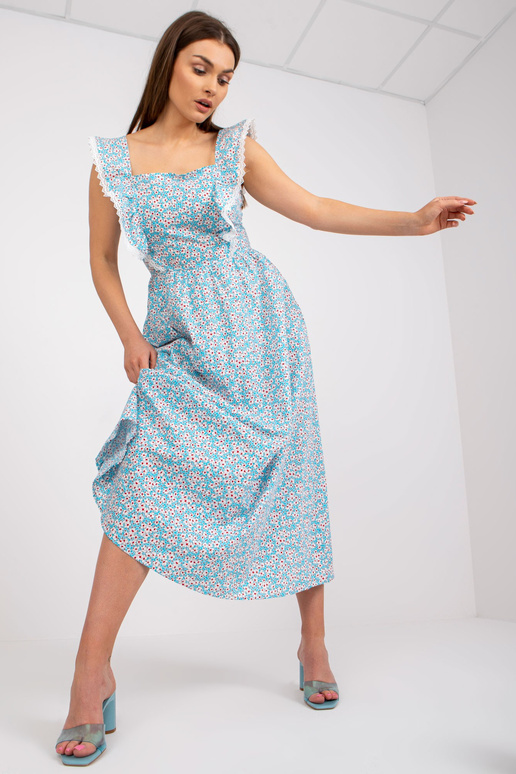 Helesinine puuvillane printidega...