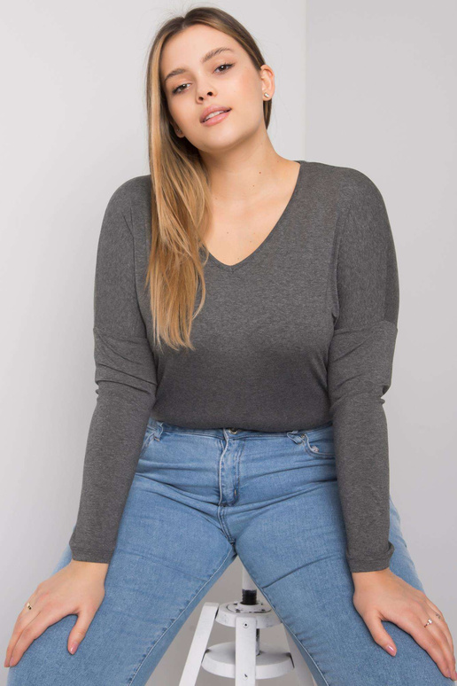 Tumehall Melange Plain Plus Size...
