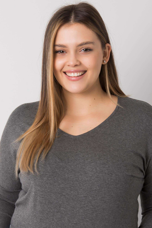 Tumehall Melange Plain Plus Size...