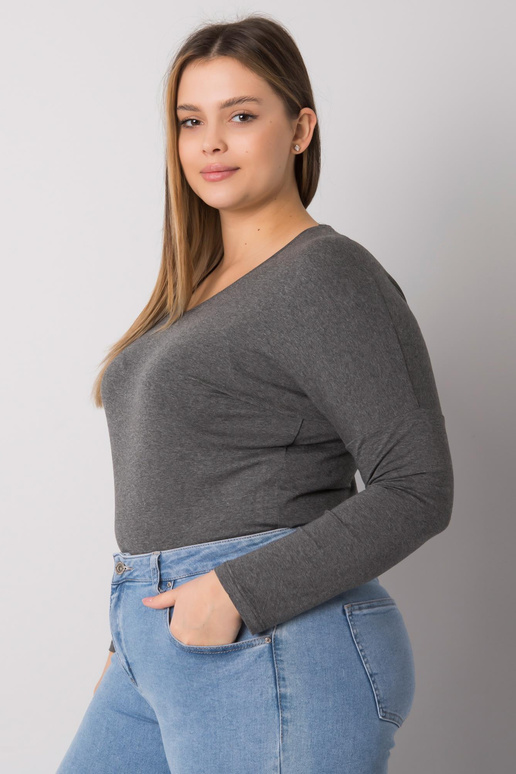 Tumehall Melange Plain Plus Size...