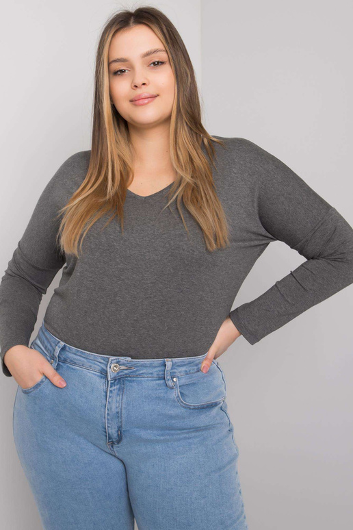 Tumehall Melange Plain Plus Size...
