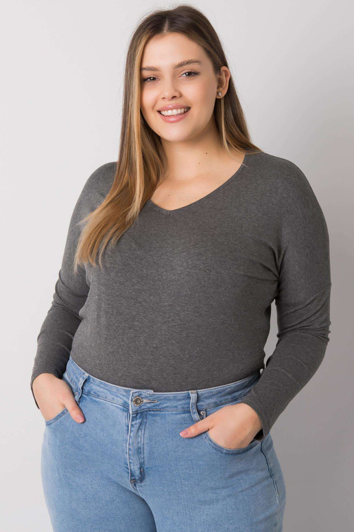 Tumehall Melange Plain Plus Size...