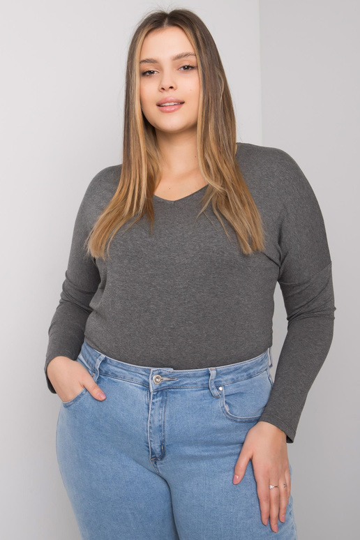 Tumehall Melange Plain Plus Size...