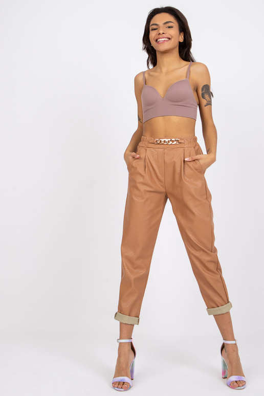 Eko-nahast Porto kaamelipüksid naistele Eko-nahast Porto kaamelipüksid naistele