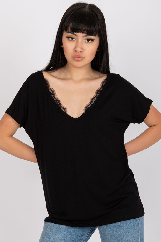 Must Aileen Viscose ühevärviline T-särk Must Aileen Viscose ühevärviline T-särk