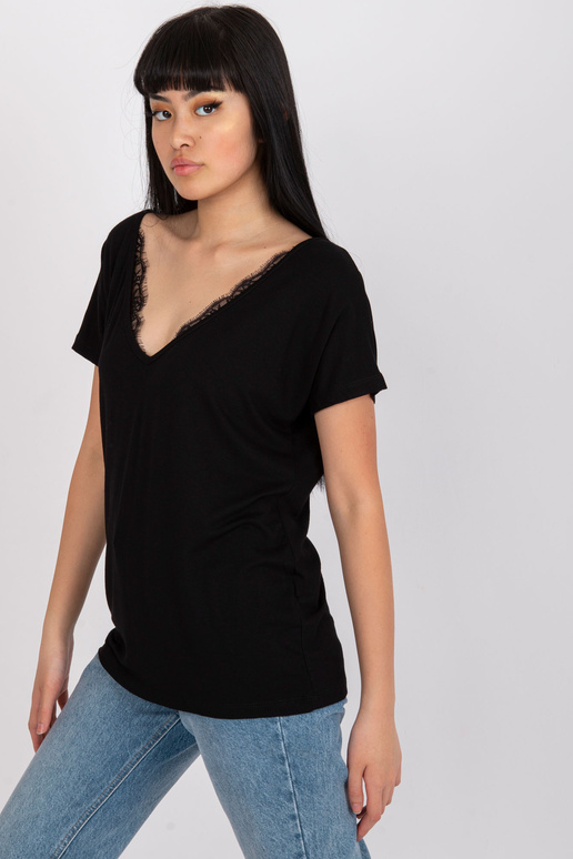 Must Aileen Viscose ühevärviline T-särk Must Aileen Viscose ühevärviline T-särk