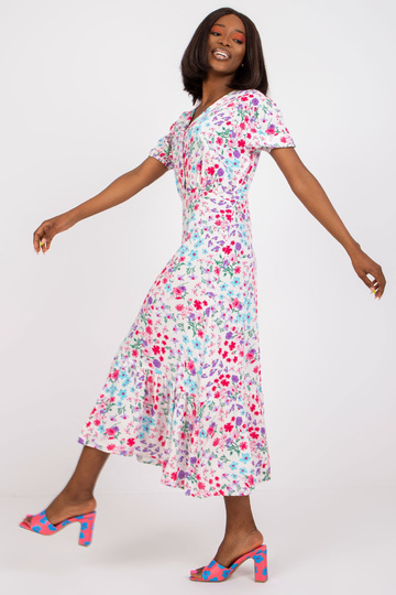 Ecru midi kleit lillelise...