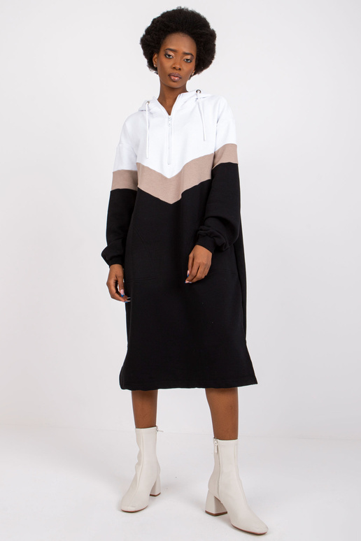 Valge ja must kapuutsiga dressipluus...