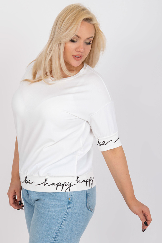 Ecru lahtine ümara kaelusega pluus