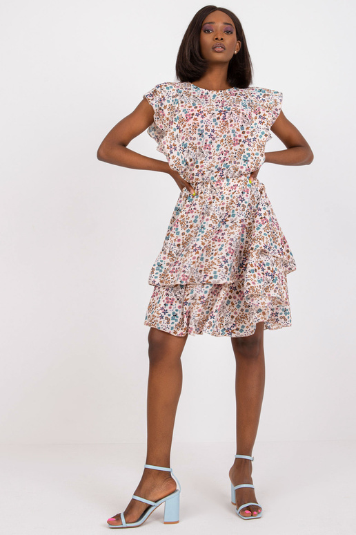 Beež volangide ja lilleprintiga kleit...