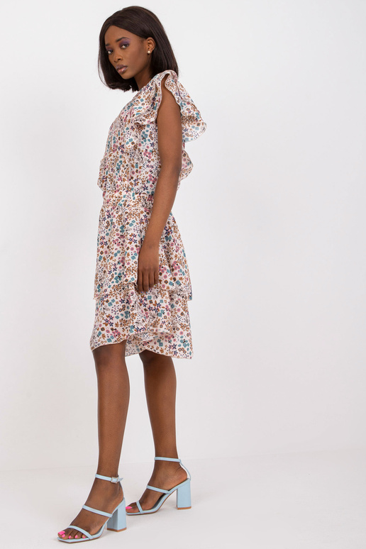 Beež volangide ja lilleprintiga kleit...