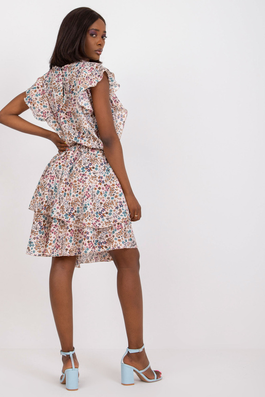 Beež volangide ja lilleprintiga kleit...