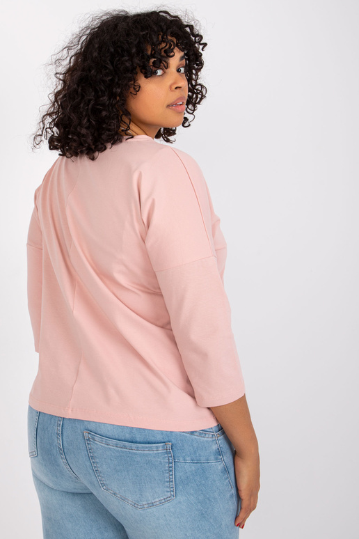 Räpane roosa pluus ümara kaelusega...