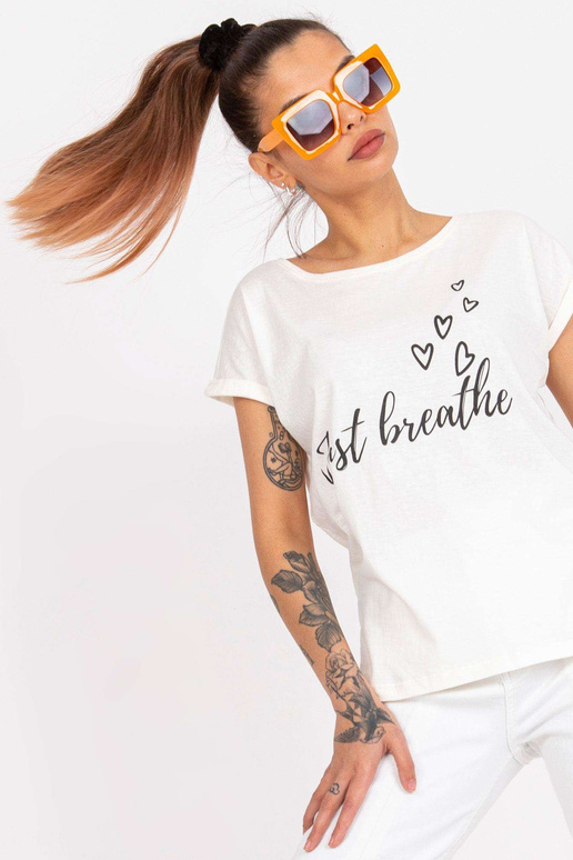 Ecru naiste T-särk kirjaga Pola MAYFLIES Ecru naiste T-särk kirjaga Pola MAYFLIES