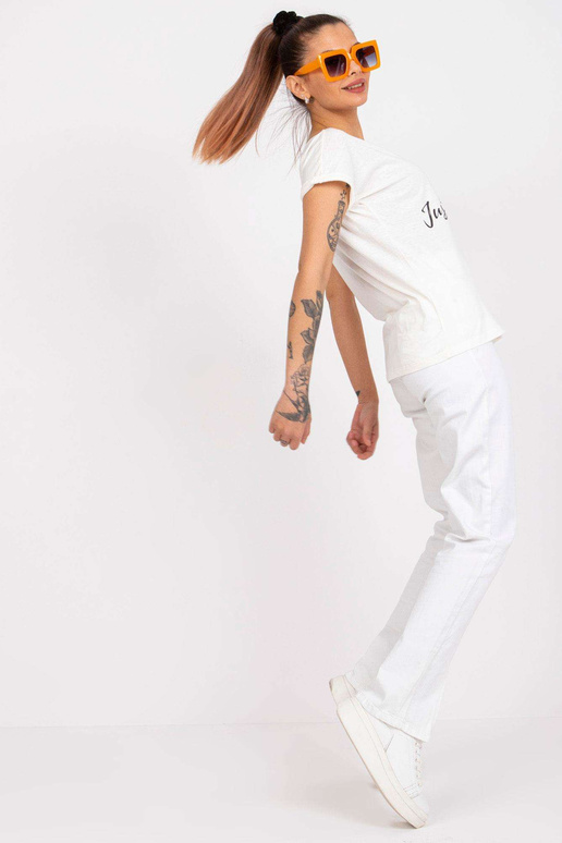 Ecru naiste T-särk kirjaga Pola MAYFLIES Ecru naiste T-särk kirjaga Pola MAYFLIES