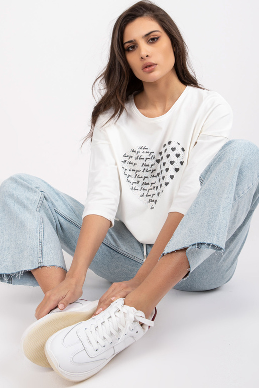 Ecru puuvillane pluus Bindy...