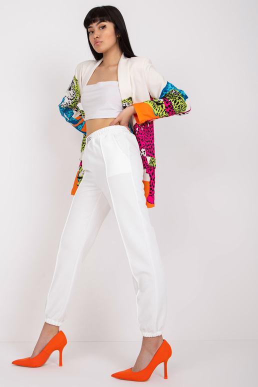 Valged kangaga püksid ilma kinnituseta