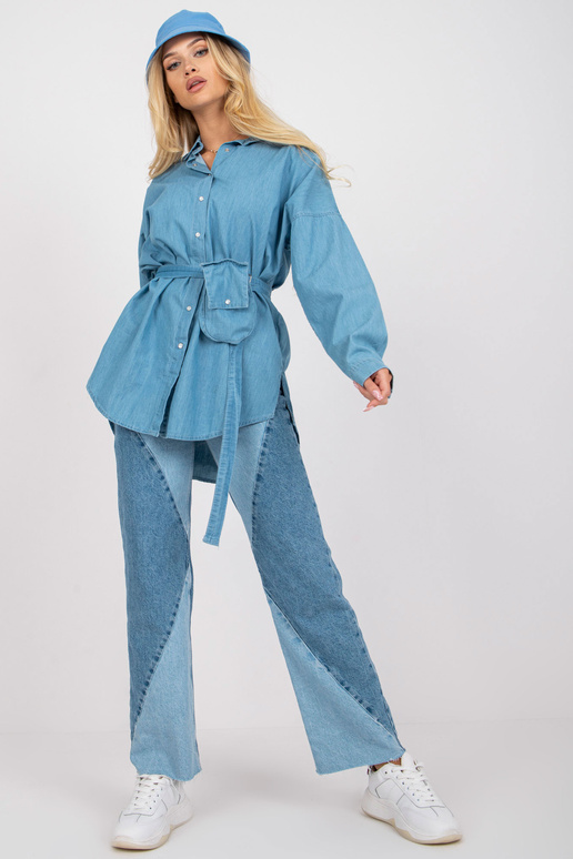 Sinine ülisuur puuvillane särk RUE PARIS