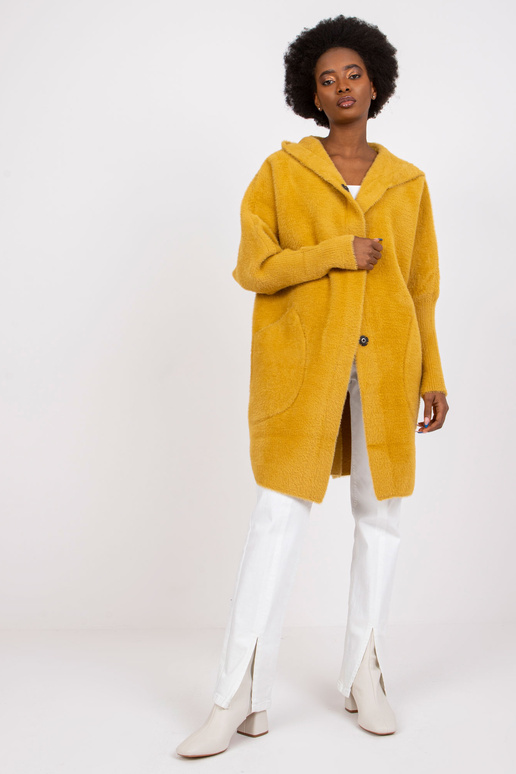 Carolyni kollane taskutega alpaka mantel Carolyni kollane taskutega alpaka mantel