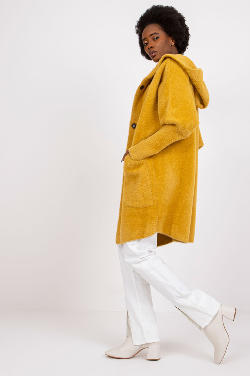 Carolyni kollane taskutega alpaka mantel Carolyni kollane taskutega alpaka mantel