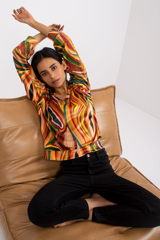 Kollane V-kaelusega pluus Evelyne