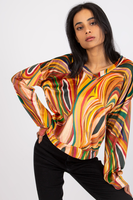 Kollane V-kaelusega pluus Evelyne