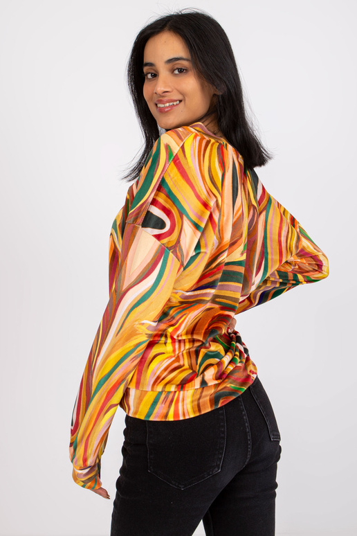 Kollane V-kaelusega pluus Evelyne