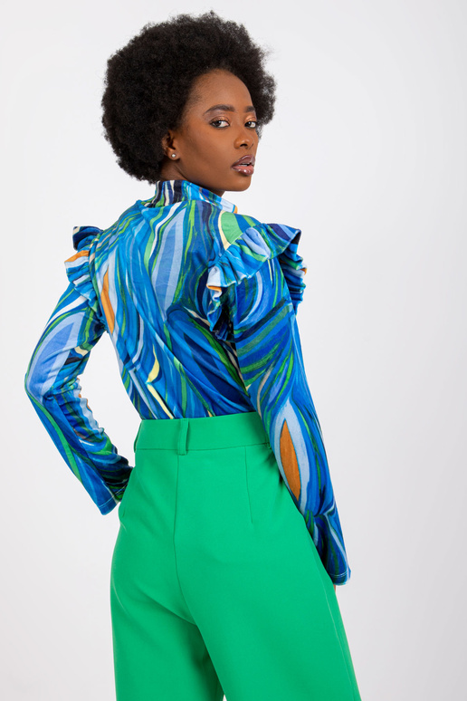 Sinine veluurpluus volangidega Lina