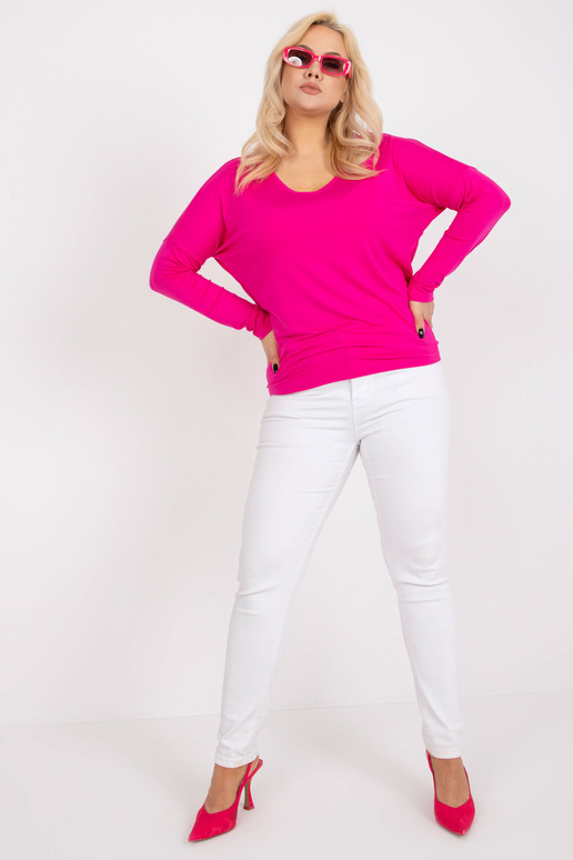 Fuchsia Plus Size pikkade varrukatega...