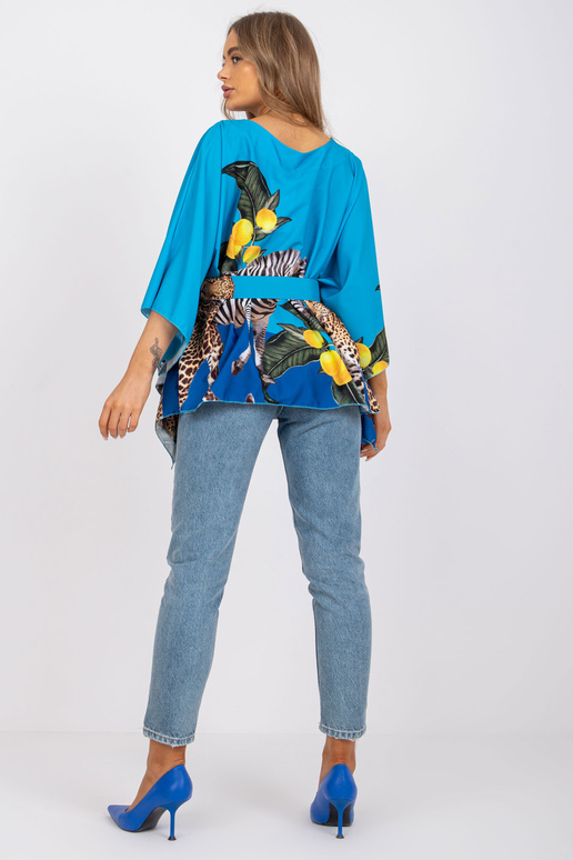 Sinine ühe suurusega pluus vööga