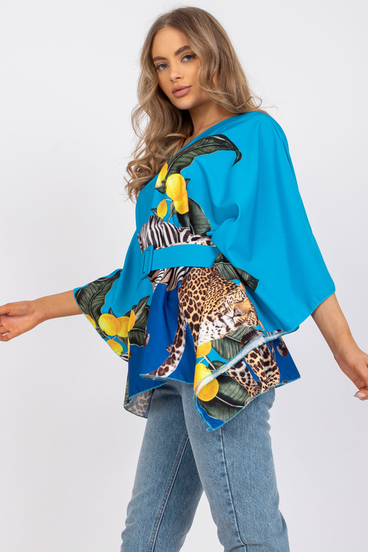 Sinine ühe suurusega pluus vööga