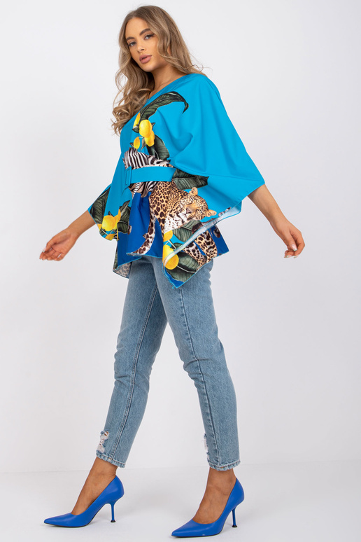 Sinine ühe suurusega pluus vööga