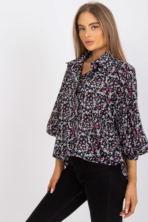 Must avar ZULUNA trükiga pluus