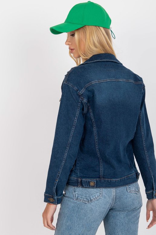 Tumesinine naiste teksajakk taskutega... Tumesinine naiste teksajakk taskutega...