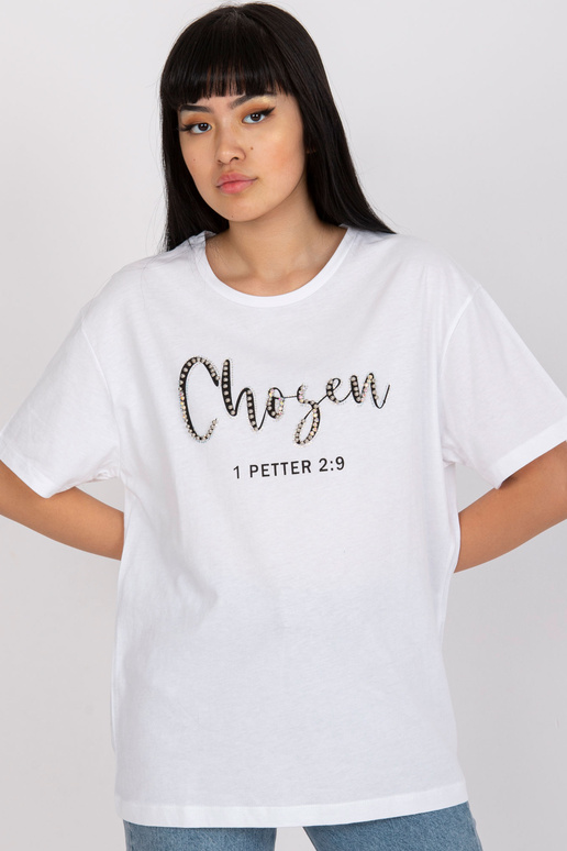 Valge naiste T-särk kirja ja...