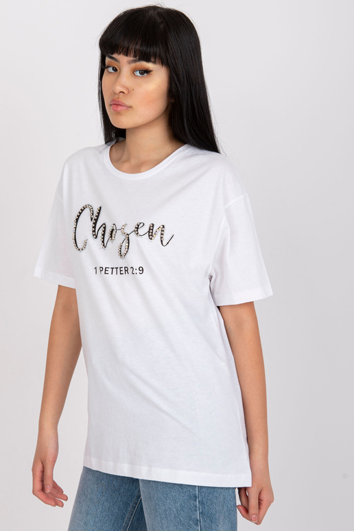 Valge naiste T-särk kirja ja...