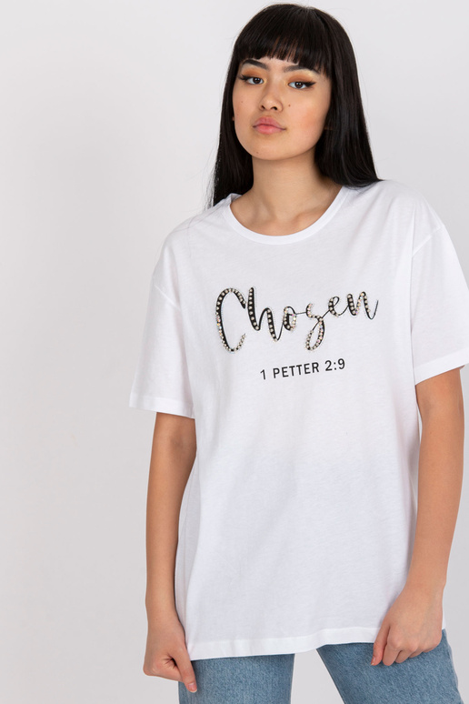 Valge naiste T-särk kirja ja...