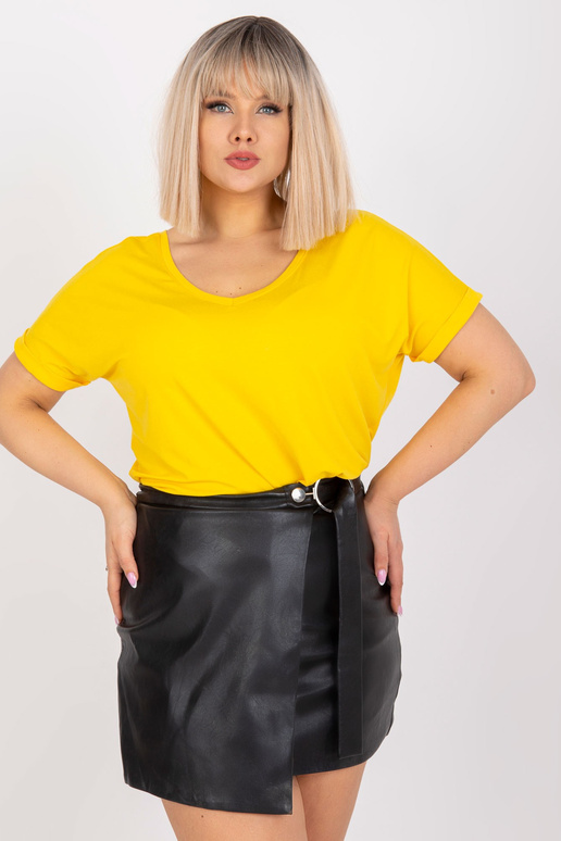 Kollane plusssuuruses vabaaja pluus Dina