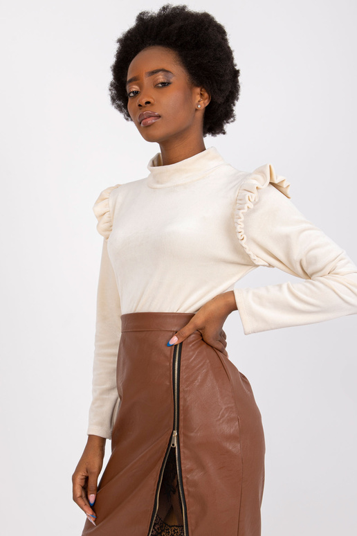 Beež veluurpluus volangidega Eugenie